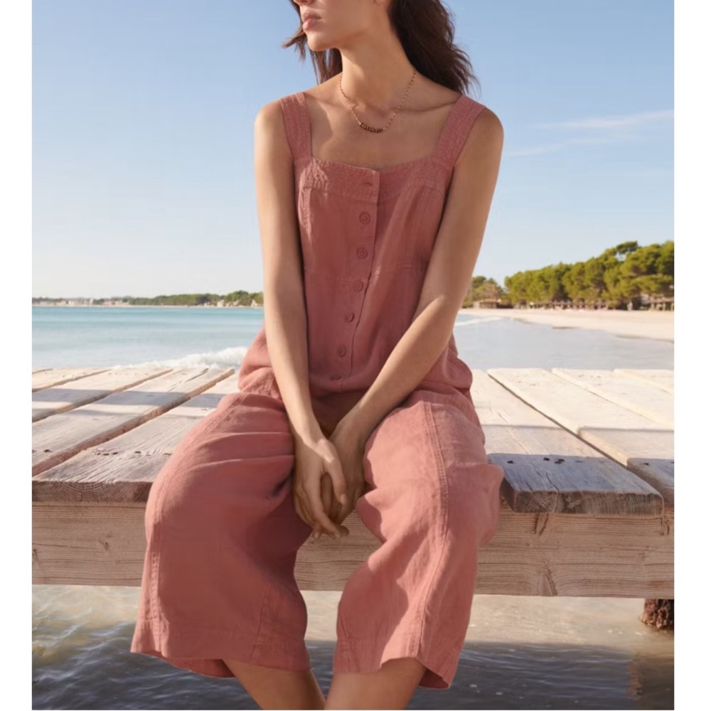 Wrap London linen jumpsuit, blue, 10 - Picture 3 of 12